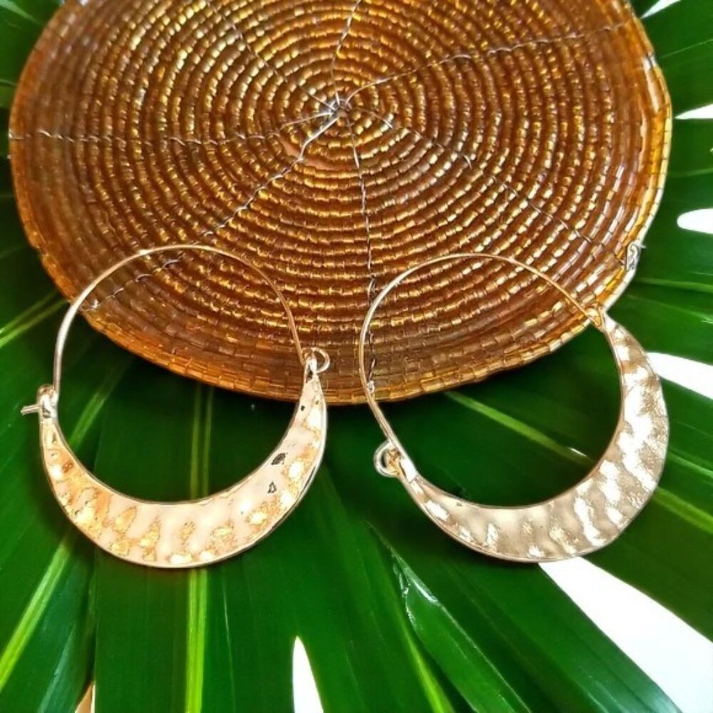 3 for $15 Textured Gold Hoop Earrings